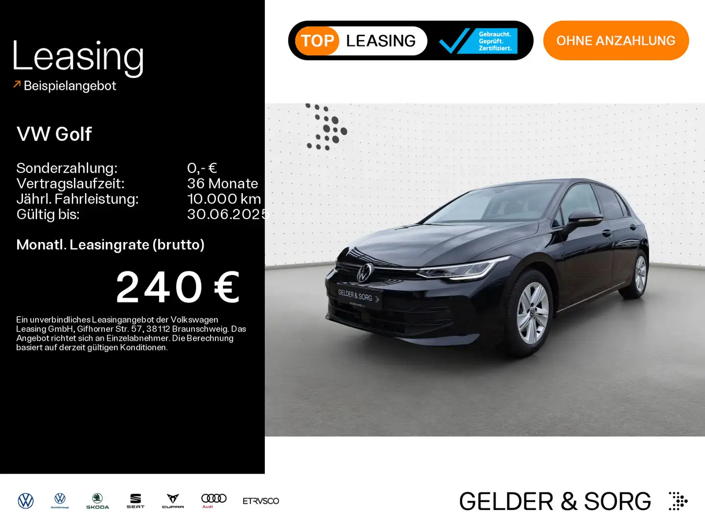 Volkswagen Golf Life 1.5 TSI LED*ACC*AHK*Digital*DAB+ Nero - 1