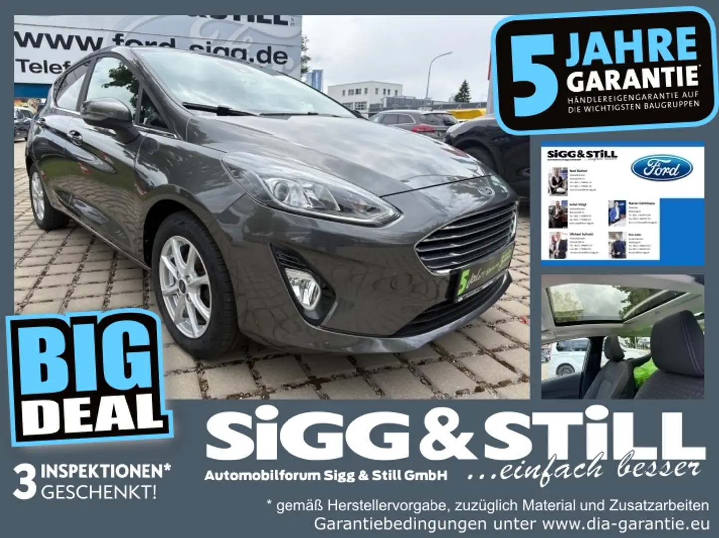 Ford Fiesta 1.0 Titanium LED*PANO*NAV*B&O*SHZ*PDC*TEMP Grau - 1
