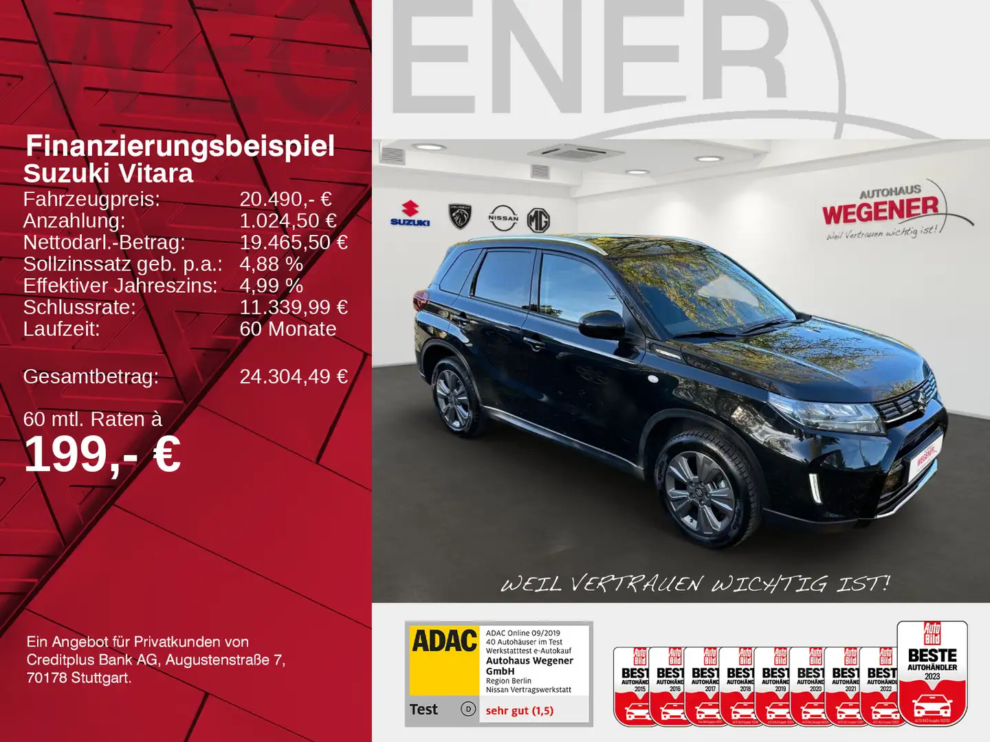Suzuki Vitara VITARA COMFORT Hybrid 1.4 MT LED NAVI KAMERA SHZ Schwarz - 2