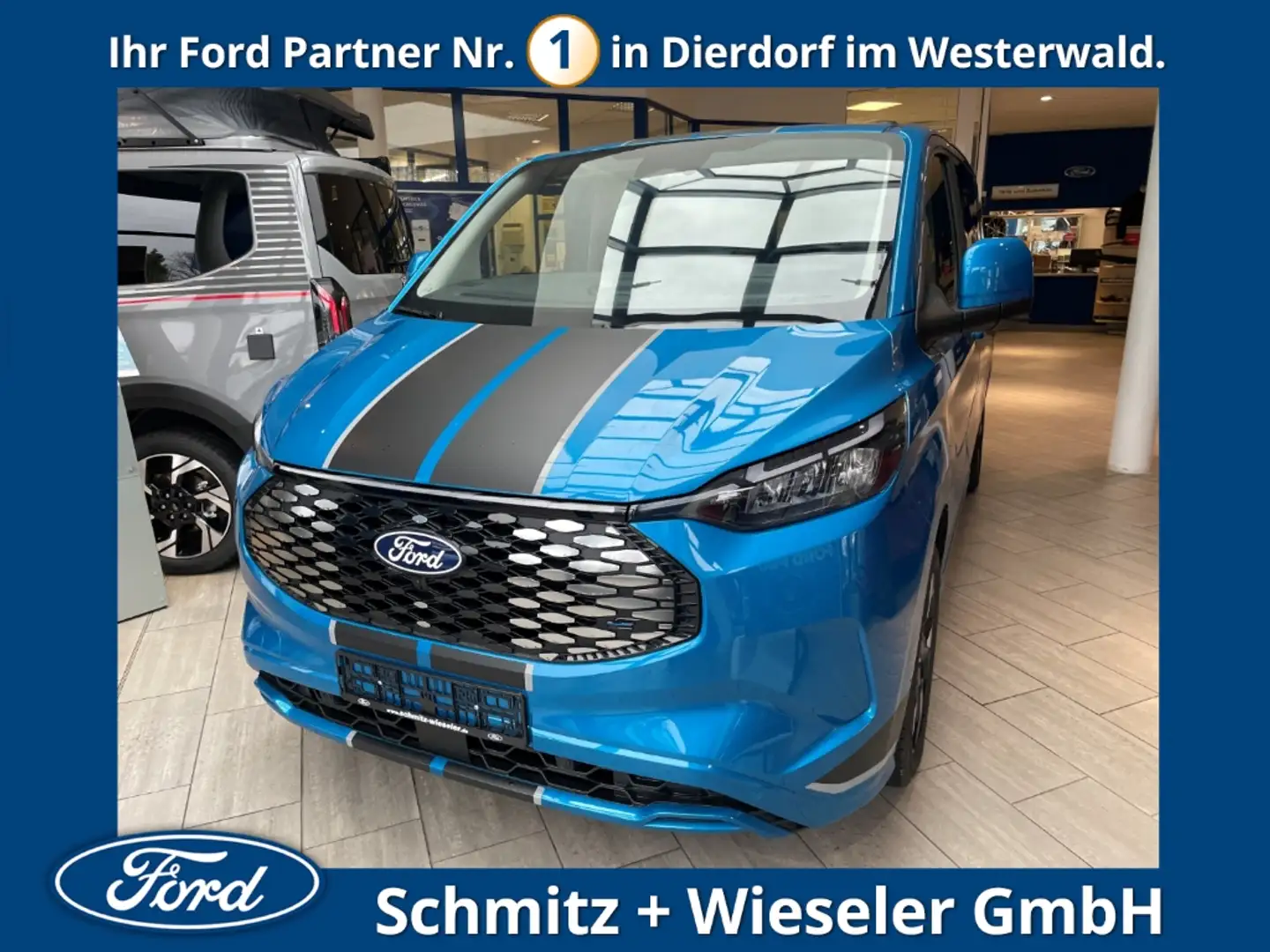 Ford Tourneo Custom 340L1 Sport Elektro Panorama B&O Sound Bleu - 1