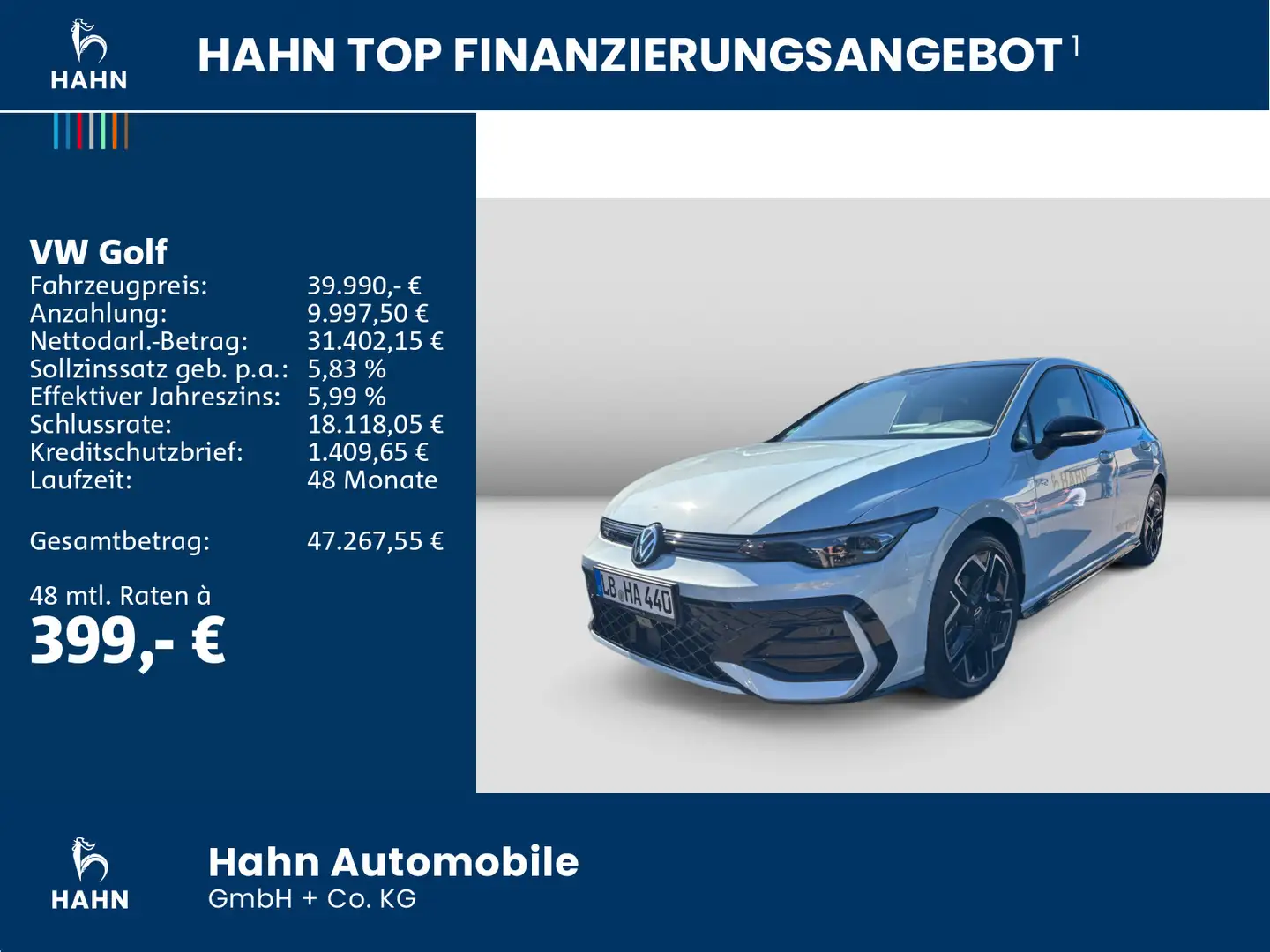 Volkswagen Golf R-Line 1,5eTSI 110KW DSG AREA VIEW PANO HK Blau - 2