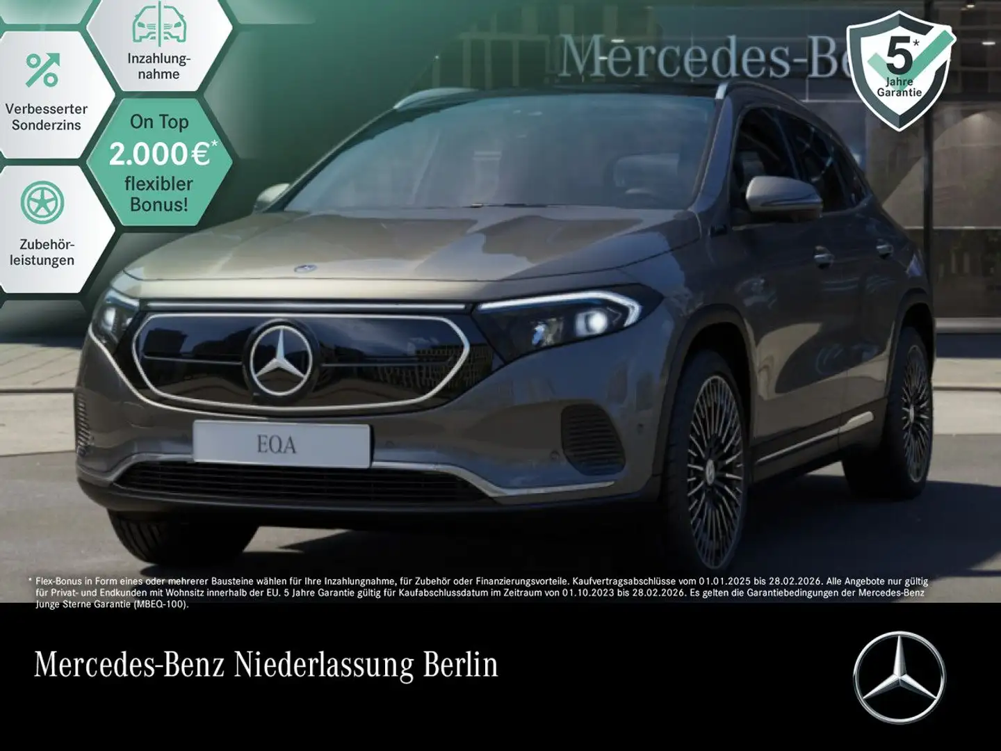 Mercedes-Benz EQA 300 4M ELECTRICART+20"+PLUS-PAKET+AHK+PANO+360 Grau - 1