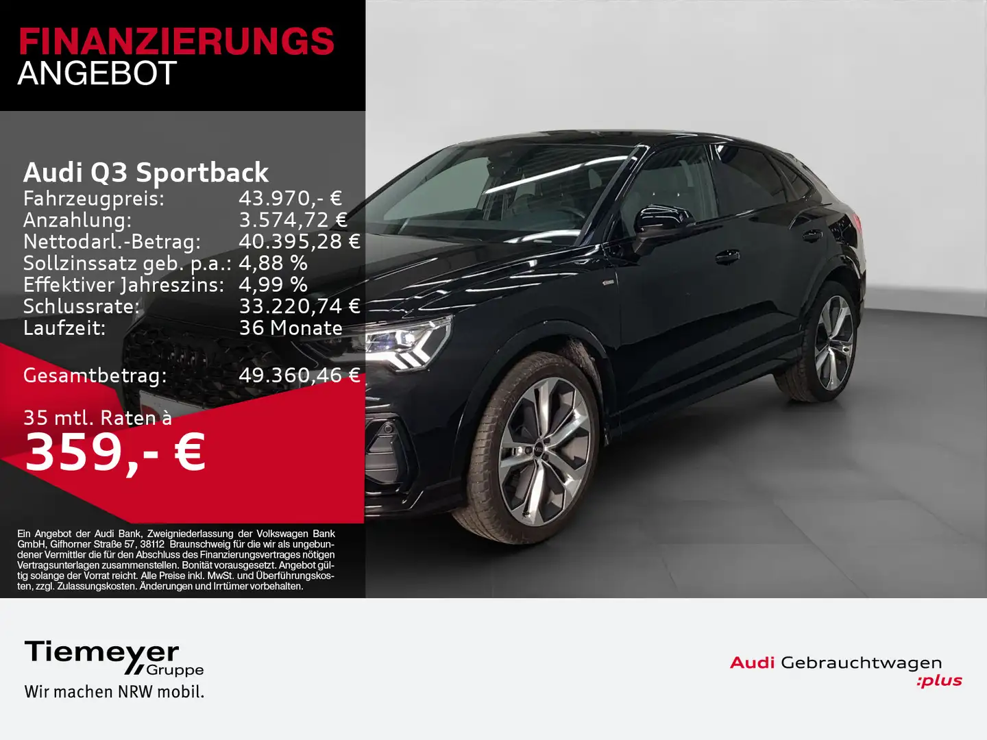Audi Q3 35 TFSI 2x S LINE NP72 PANO LM20 ST Schwarz - 1