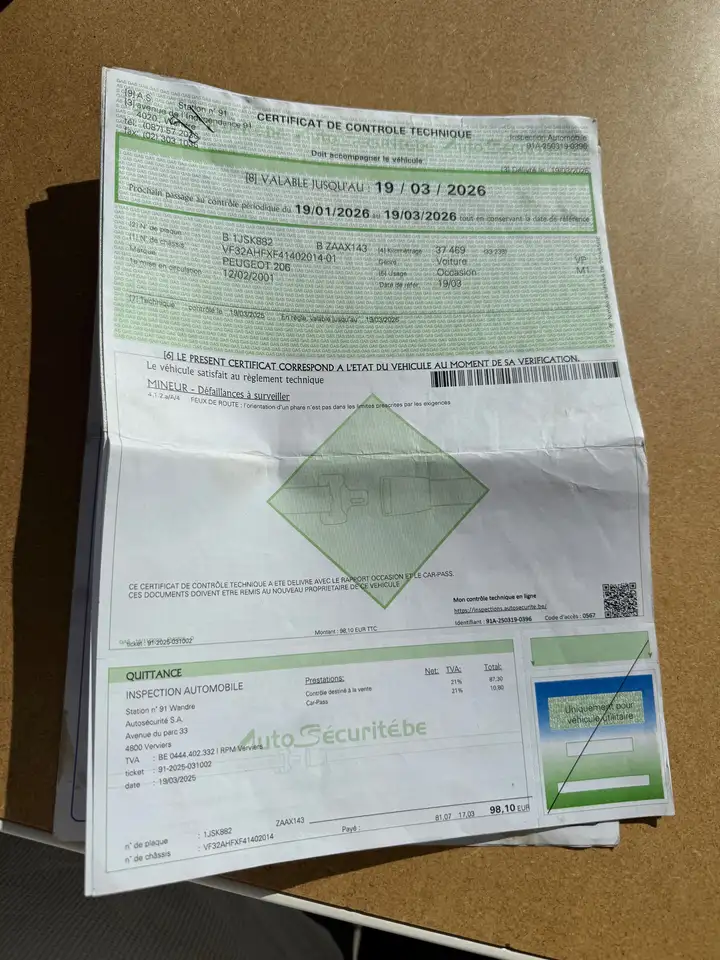 Peugeot 206 1.1i 🚩PRETE A IMMATRICULÉ 🚩GARANTIE 1 AN, foto 10
