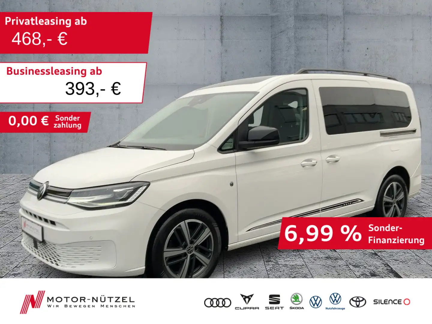 Volkswagen Caddy 1.5 TSI LIFE LED+PDC+GRA+AHK+7-SITZER Weiß - 1