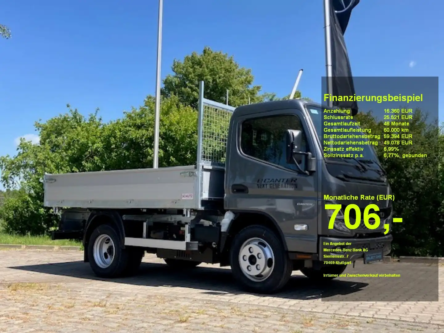 Mitsubishi FUSO eCanter 4S15E Dreiseitenkipper +KAMERA Grau - 1