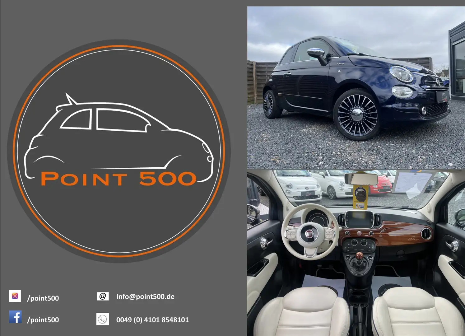 Fiat 500 RIVA STÄNDIG ÜBER 60 FIAT500 IM BESTAND!!! Blau - 1