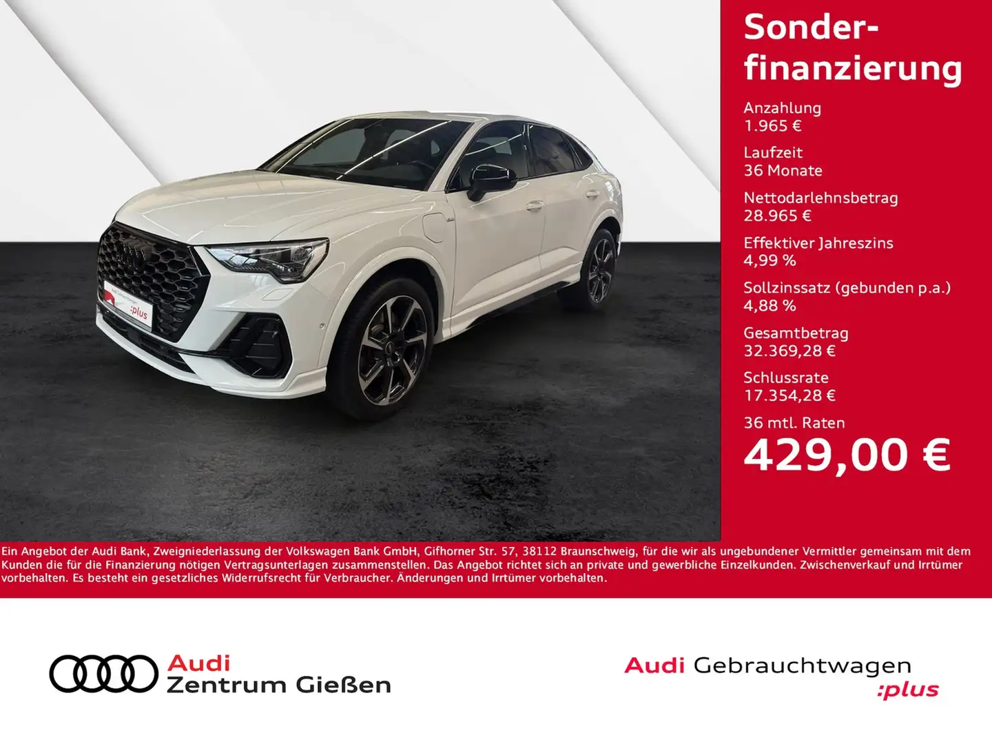 Audi Q3 Sportback 45 TFSI e S line Black SONOS Navi 360... Weiß - 1