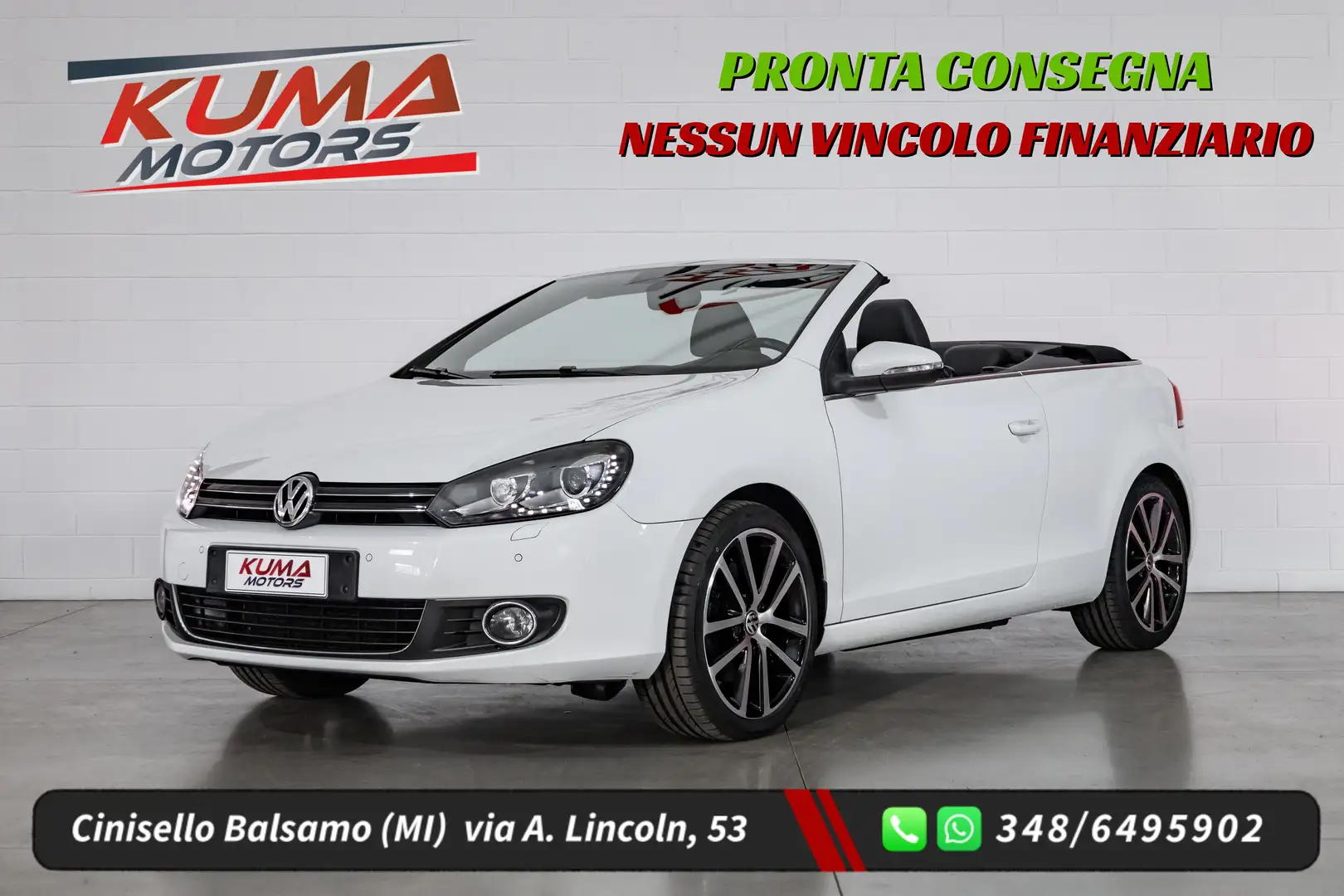 Volkswagen Golf Cabriolet 1.4 TSI 160cv interni pelle/gomme nuove Wit - 1