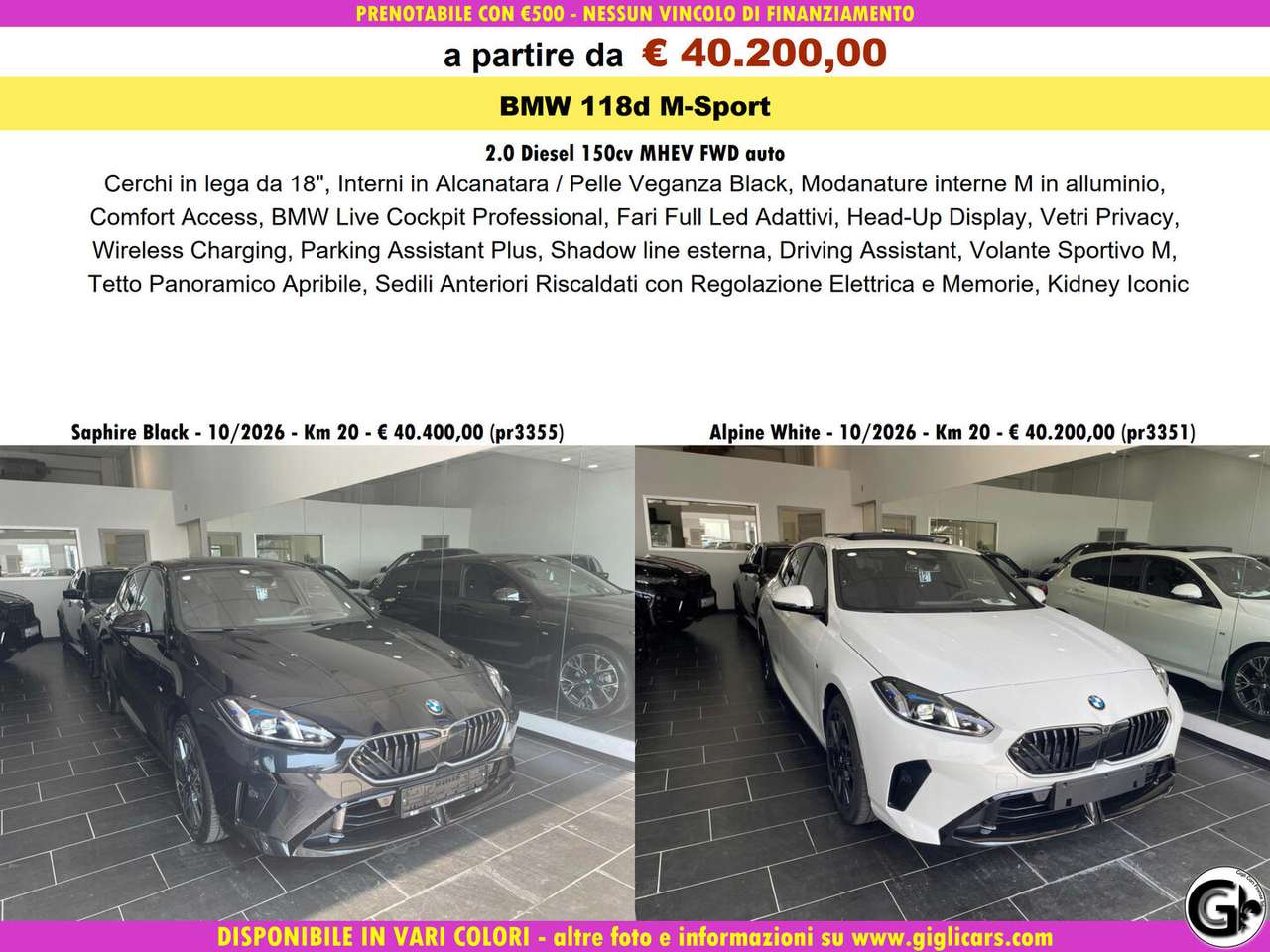BMW 118 118d M-Sport Tetto C18" msport New Model M Sport