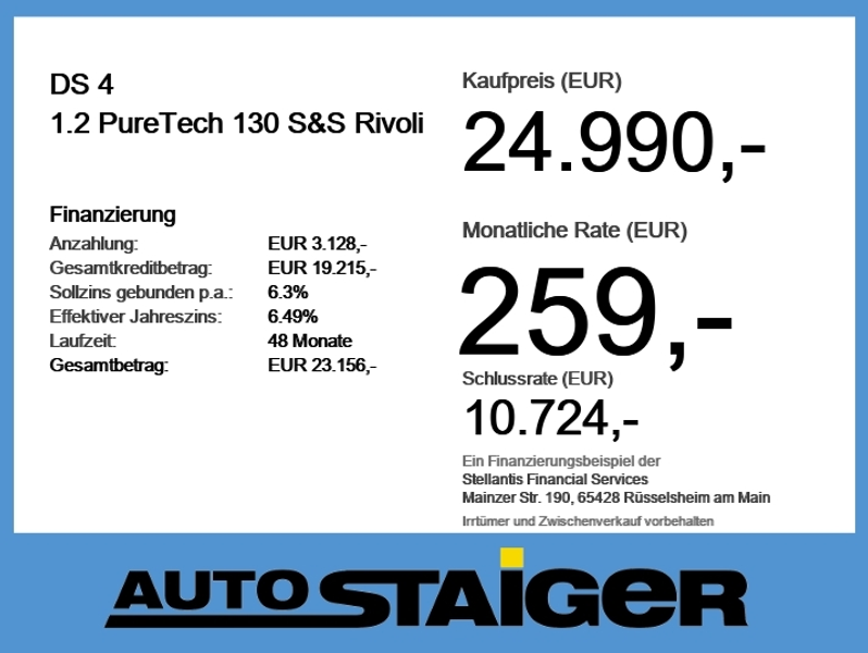 DS Automobiles DS 4 1.2 PureTech 130 S&S Rivoli SHZ+2xKlima+PDC — photo 4