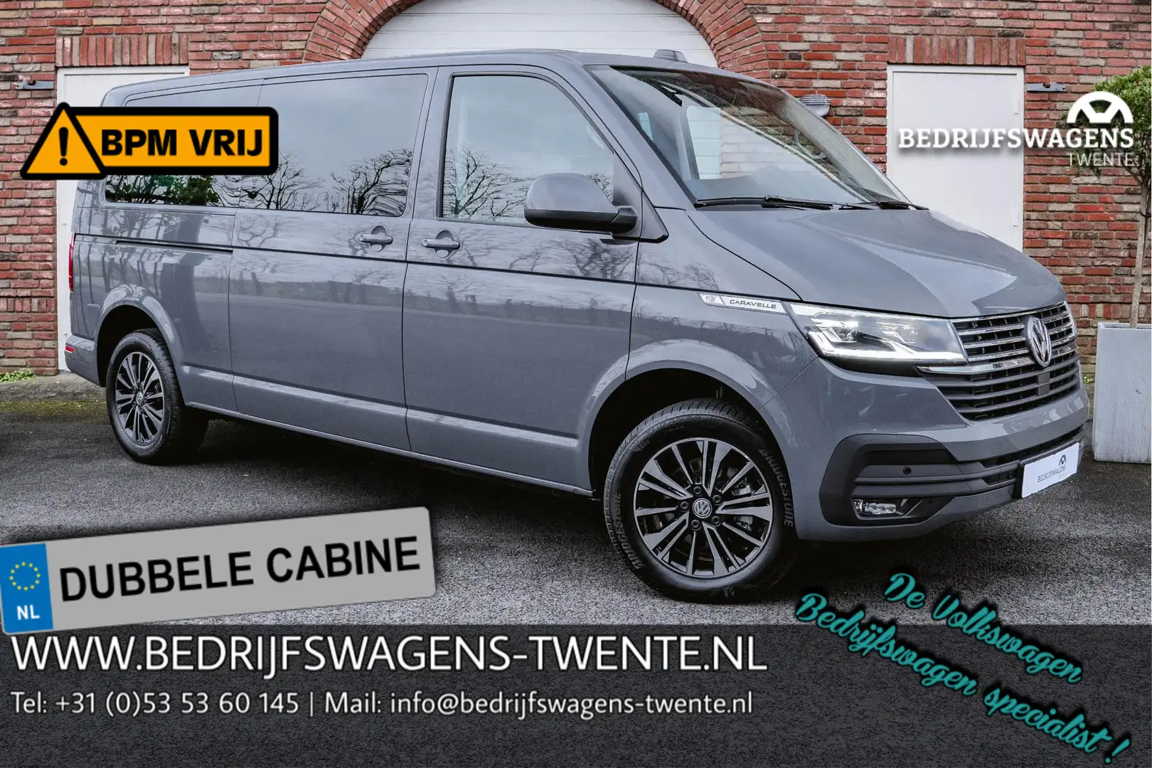 Volkswagen T6.1 Transporter 2.0 TDI 150 PK DSG CARAVELLE L2H1 DUB/CAB A-KLEP A Gris - 1