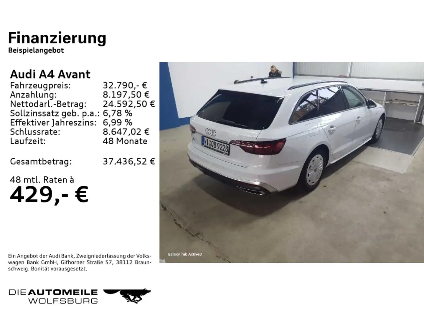 Audi A4 35TFSI S tronic S-LINE AHK/TOUR/NAVI/LE Weiß - 2