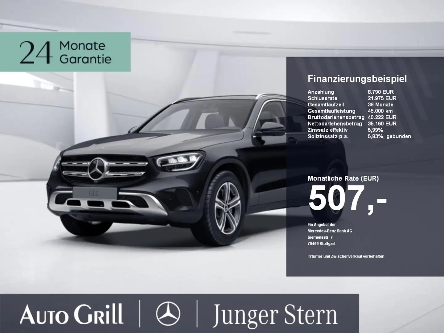 Mercedes-Benz GLC 300 4M Airmatic AHK PanoDa Distr 360 Schwarz - 1