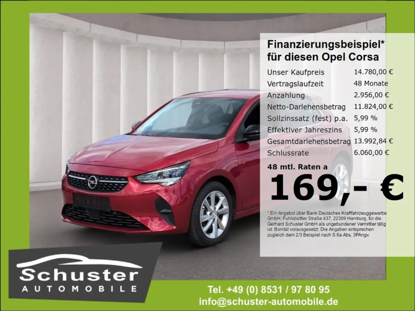 Opel Corsa F Elegance 1.2T*LED Temp R-Kam VKZ-Erk SHZ Rot - 1