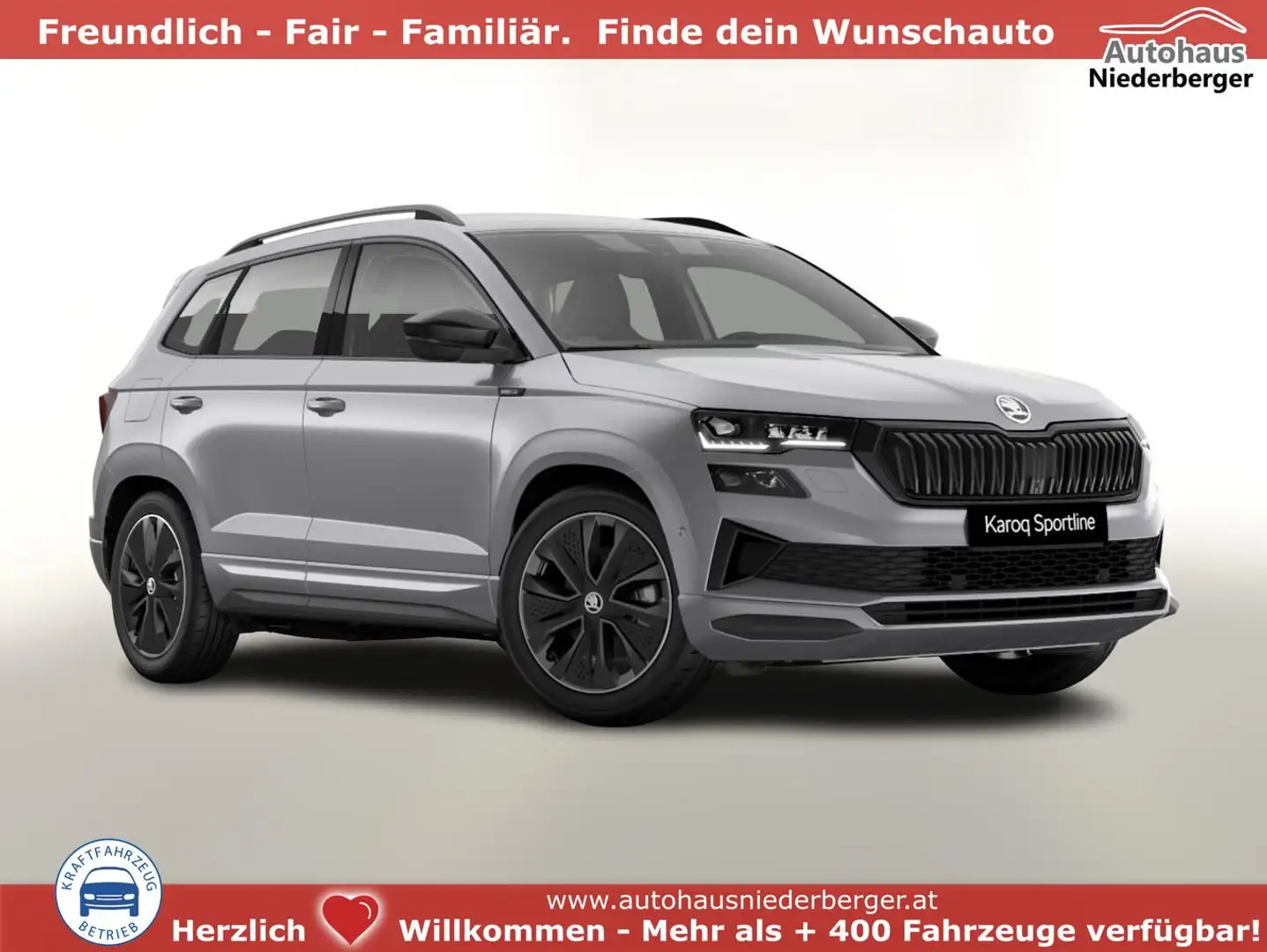 Skoda Karoq Sportline DSG Sportl Pano Matrix Nav 360° Canto... Silber - 1