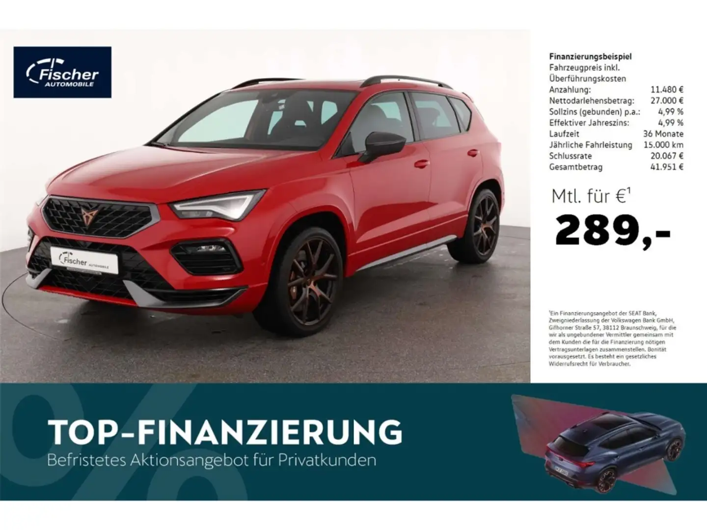 CUPRA Ateca 2.0 TSI 4Drive Roşu - 1