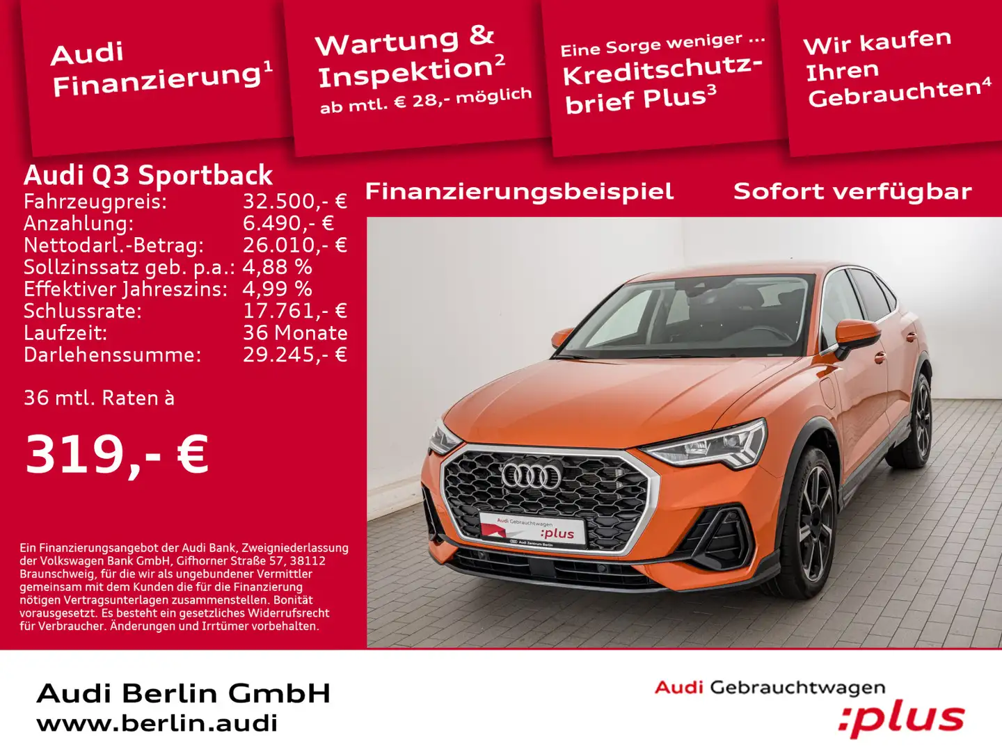 Audi Q3 45 TFSI e S tr. SITZHZG LED PDC Orange - 1