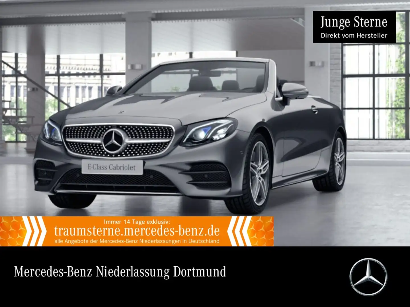Mercedes-Benz E 200 Cabrio AMG+360+MULTIBEAM+FAHRASS+9G Grau - 1