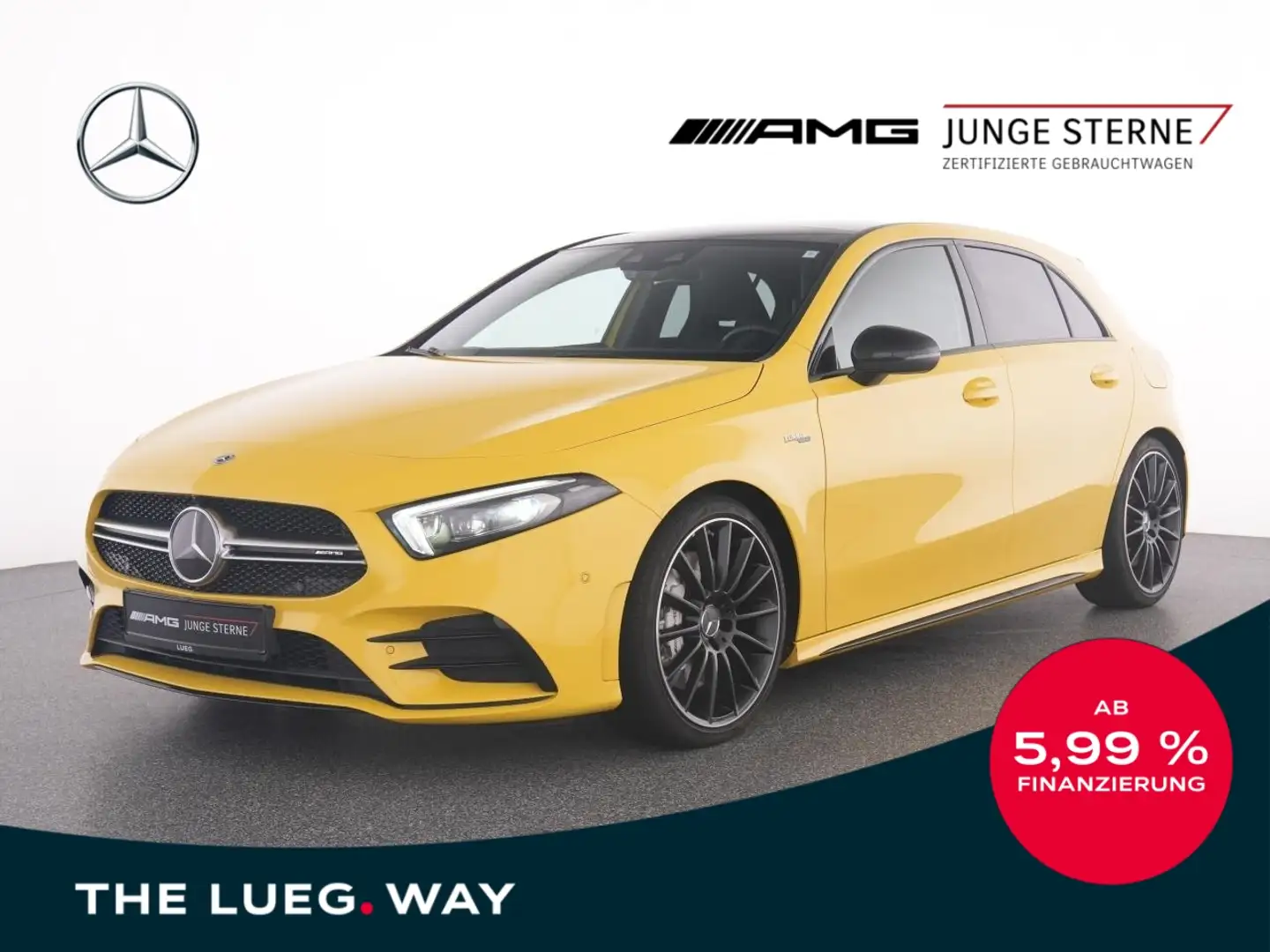 Mercedes-Benz A 35 AMG 4M MBUX+MBeam+Night+Burm+Head+Pano+19"+ Žlutá - 1