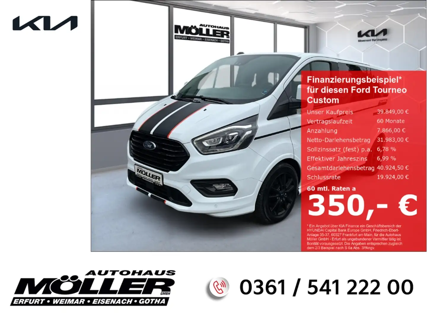 Ford Tourneo Custom Sport 2.0 L1 ACC Bi-Xenon Kamera Navi CarPlay Sich Weiß - 1