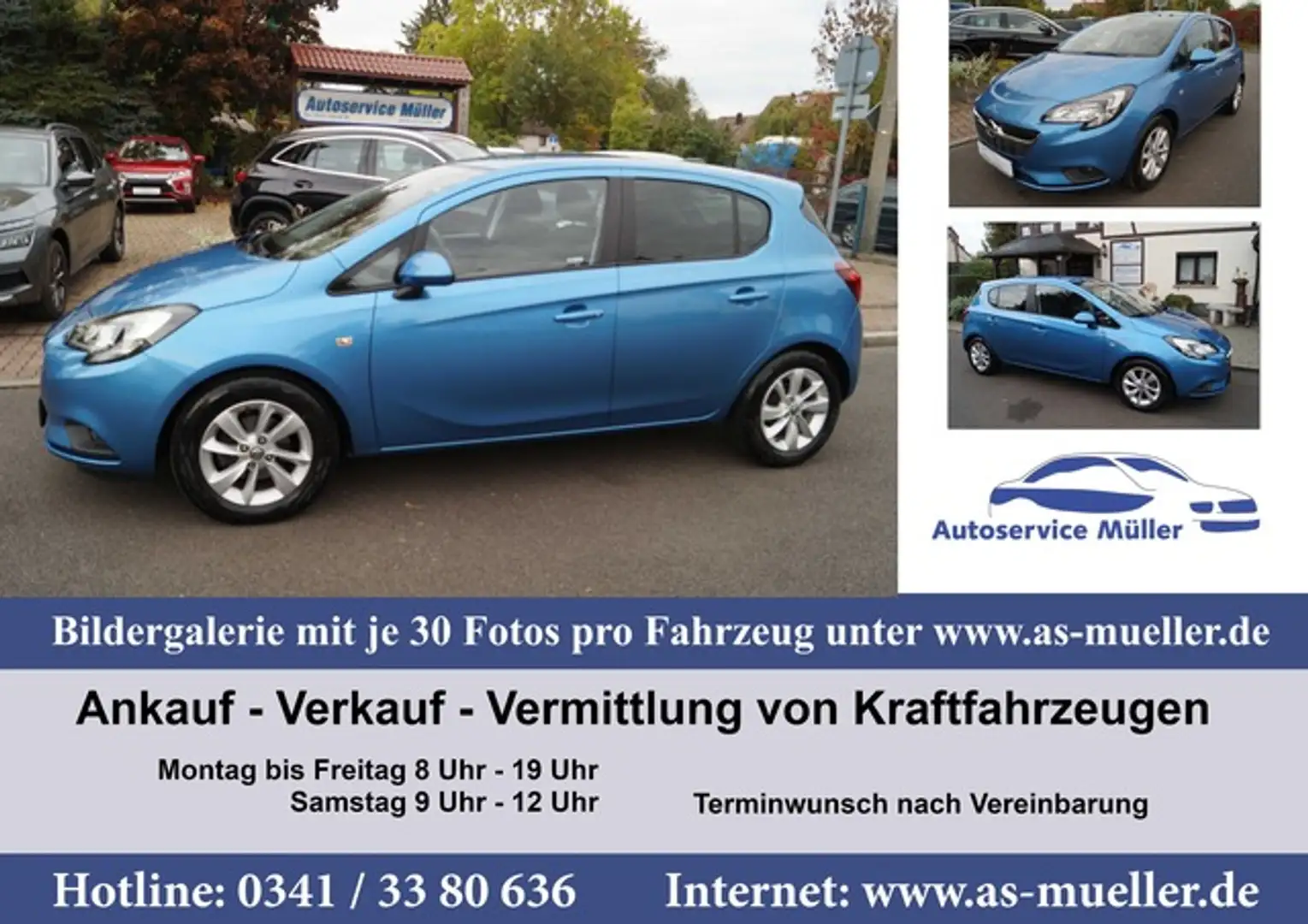 Opel Corsa-e Corsa E 1,4i 66kw Klima-Sitzh-Kamera-beh.Lenkrad Blau - 1