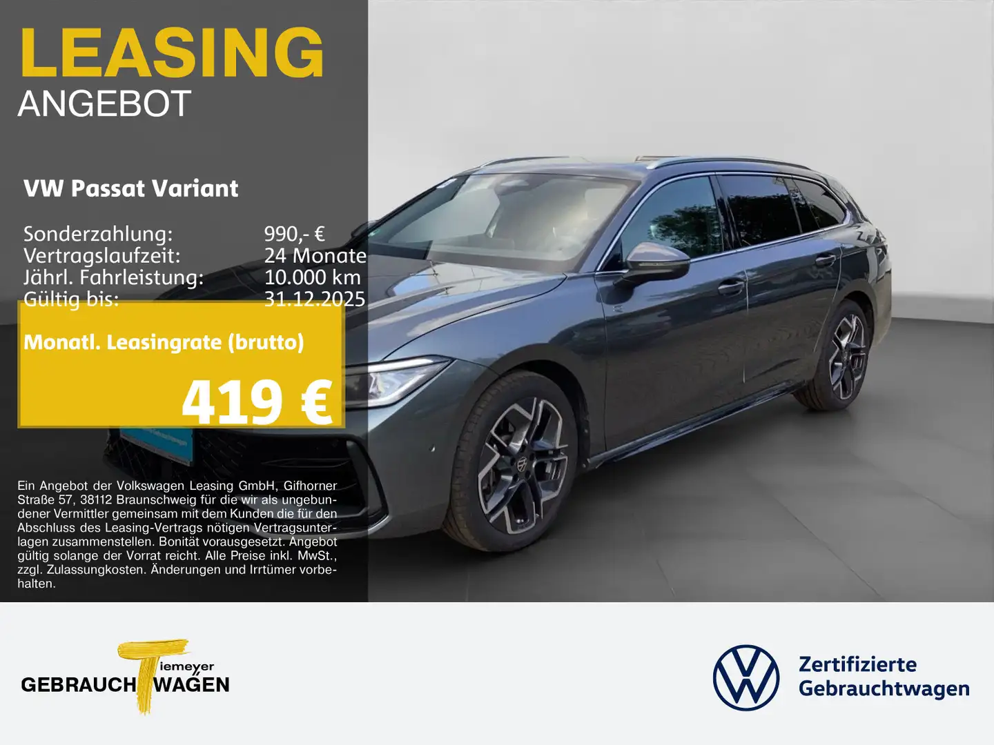 Volkswagen Passat Variant 2.0 TSI DSG R-LINE PANO HuD AHK H Gris - 1