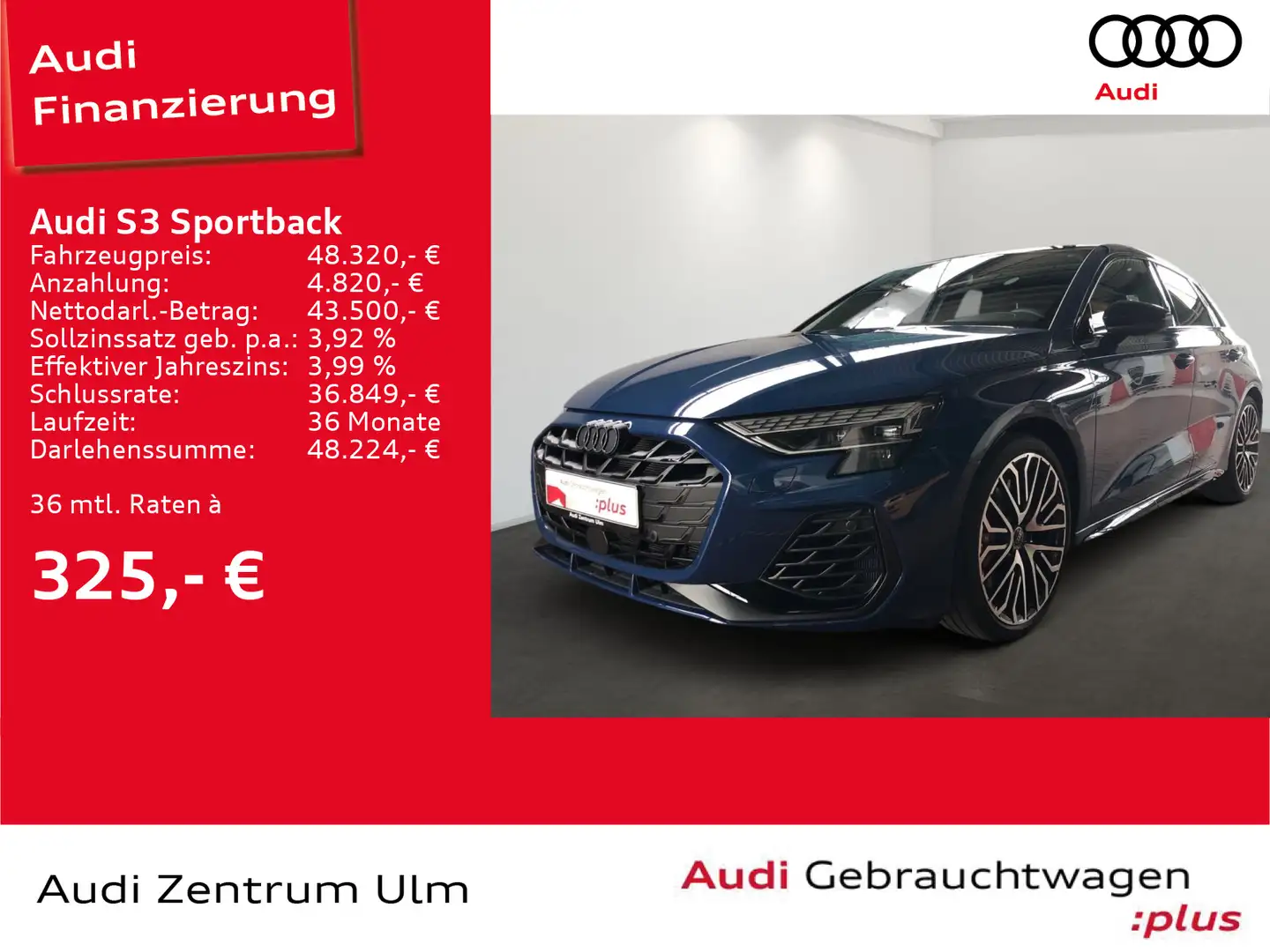Audi S3 TFSI S tronic NAV+ PANO HEAD-UP Blauw - 1