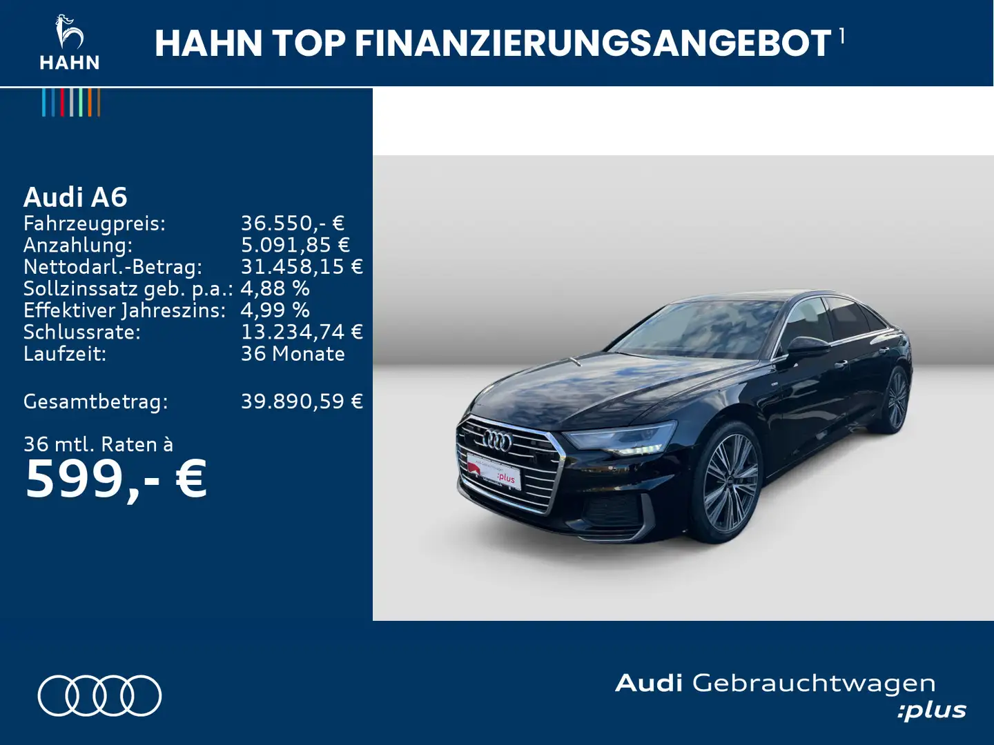 Audi A6 design 50TFSIe quattro S-tronic Virtual CAM B Schwarz - 2