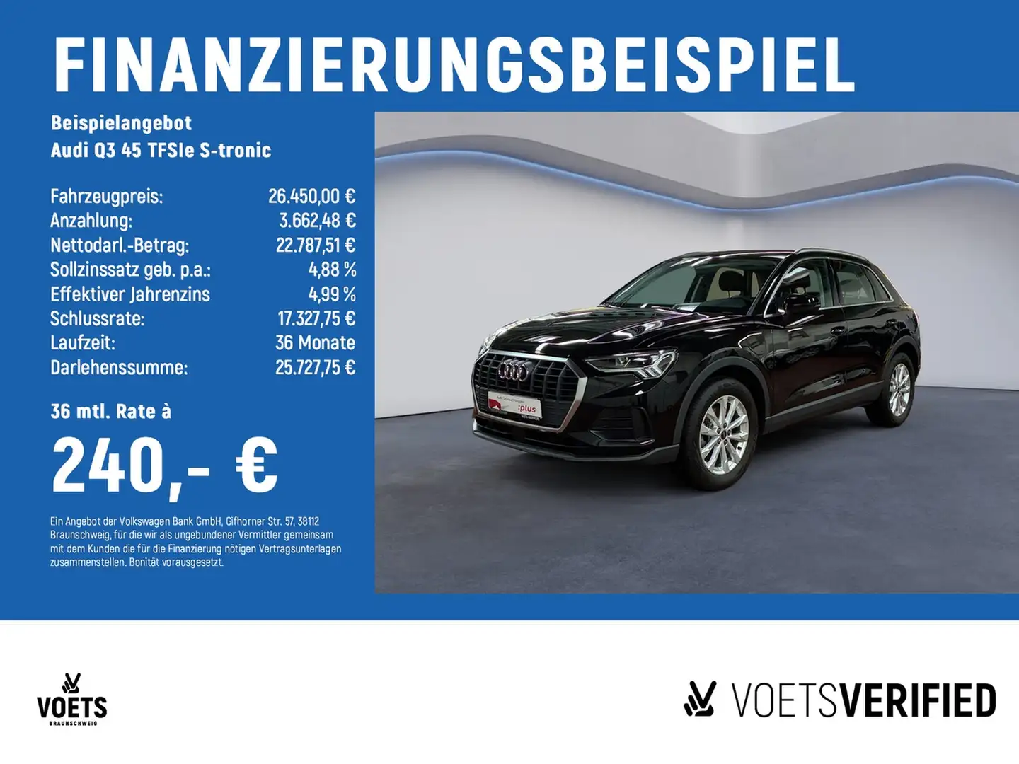 Audi Q3 45 TFSIe S-tronic LED+AHK+PDC Schwarz - 2