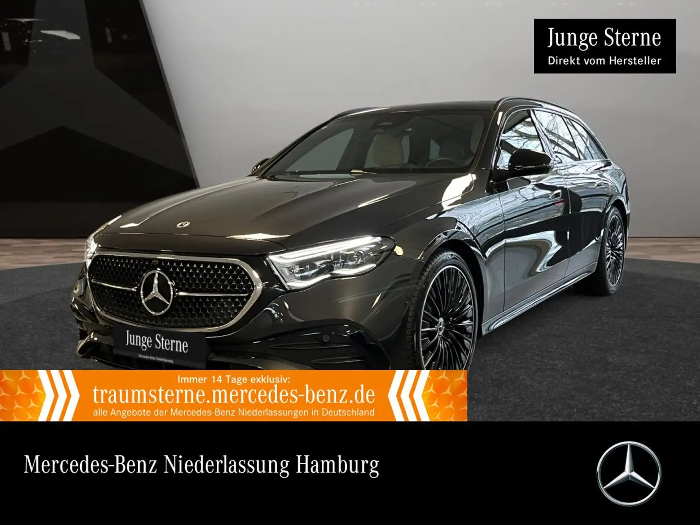 Mercedes-Benz E 220 d T AMG 360° Burmester Distr. AHK Night PTS Grau - 1