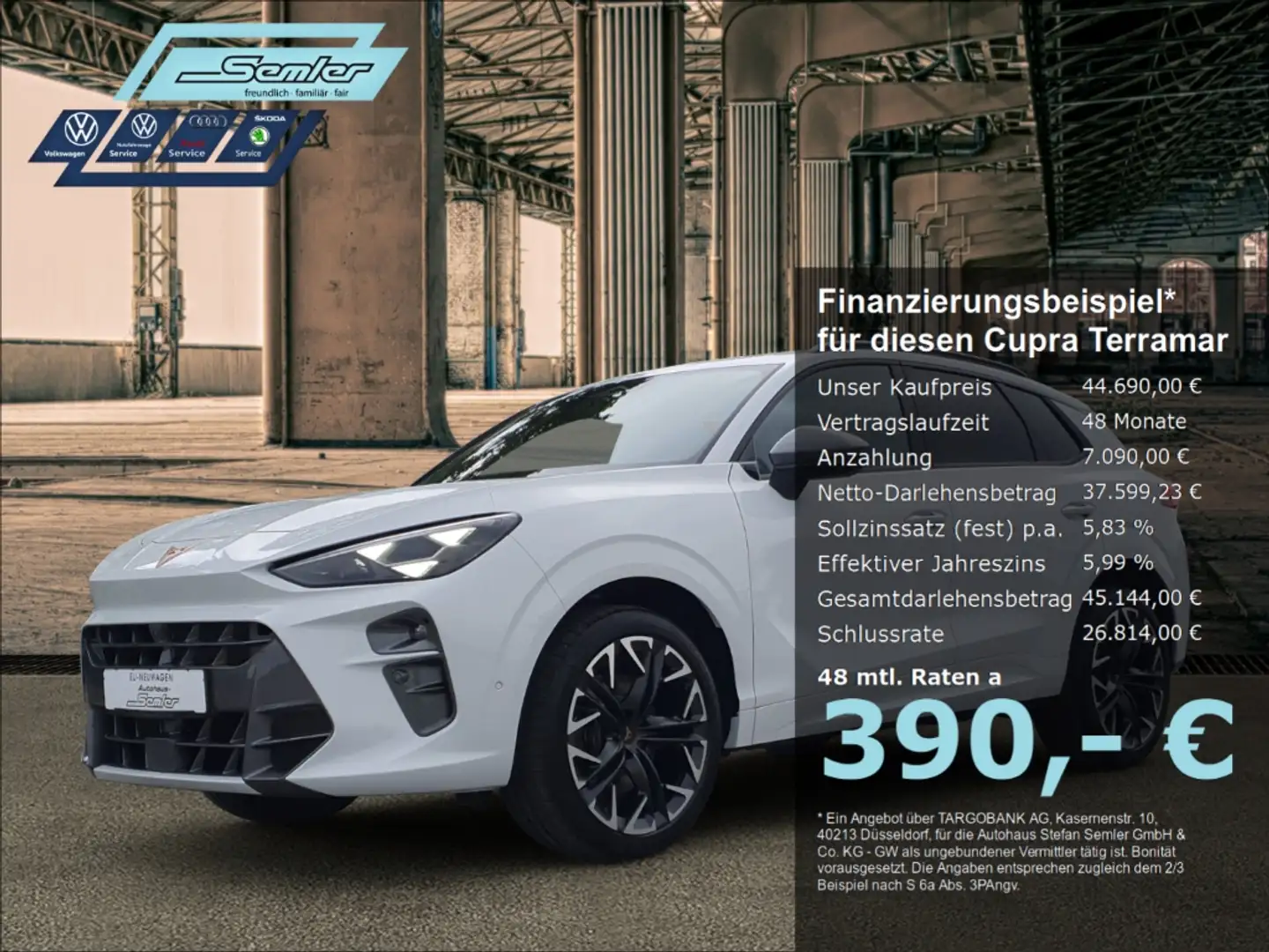 CUPRA Terramar 2.0 TSI VZ 4Drive PANO AHK 360° NAVI Weiß - 1