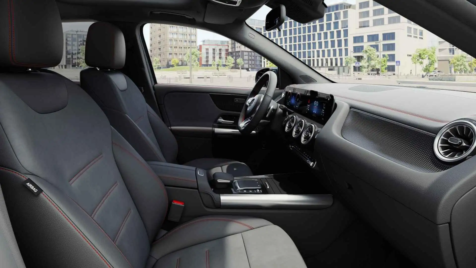 Mercedes-Benz EQA 300 4MATIC AMG Line | Panoramisch Dak | 360° Parkeerpa Zwart - 2