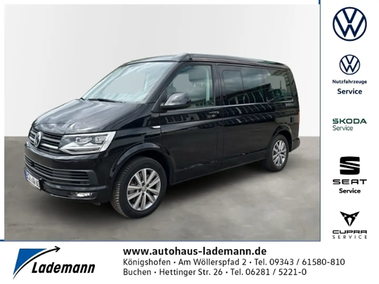 Volkswagen T6 California T6 2.0 TDI California Beach STDZ+AHK+LED+RFK+ACC Schwarz - 1