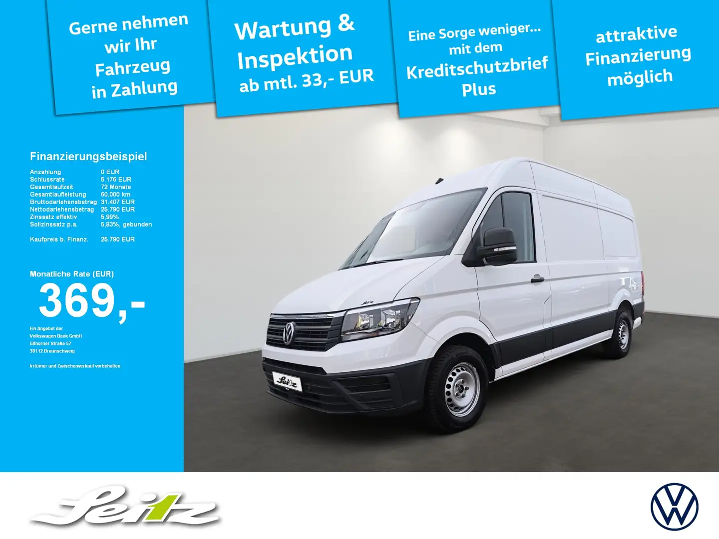 Volkswagen Crafter Kasten 2.0 TDI MR *AHK*KAMERA*NAVI*STANDH* Bianco - 1