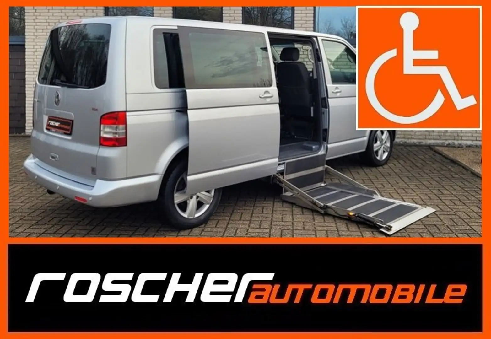 Volkswagen T5 Multivan lang*Rollstuhllift*Kopf&Rückenstütze* siva - 1
