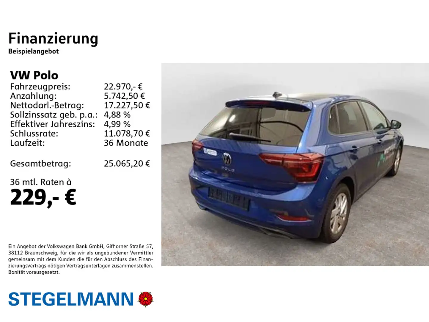 Volkswagen Polo VI 1.0 TSI DSG Style *LED*Navi*Sitzheizung* Blau - 2