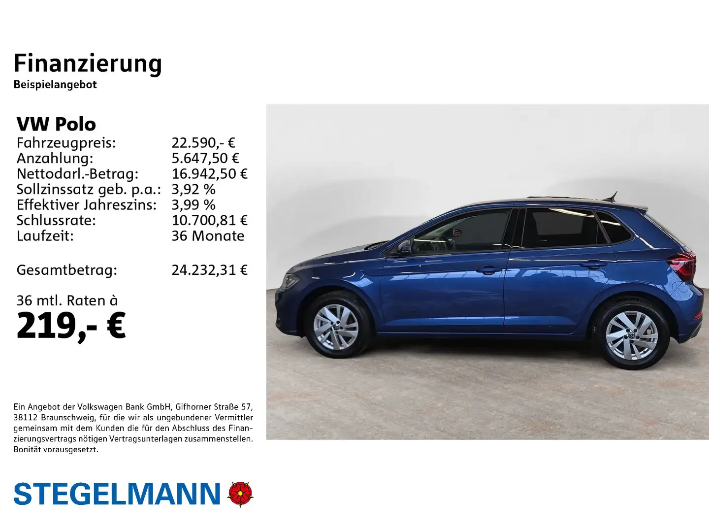Volkswagen Polo VI 1.0 TSI DSG Style *LED*Navi*Sitzheizung* Blau - 2