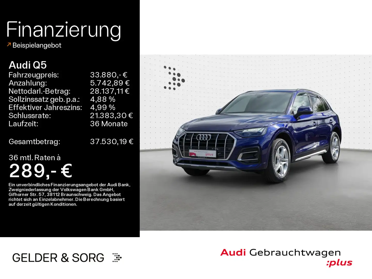 Audi Q5 40 TDI quattro advanced AHK*Business*RK* Blau - 1