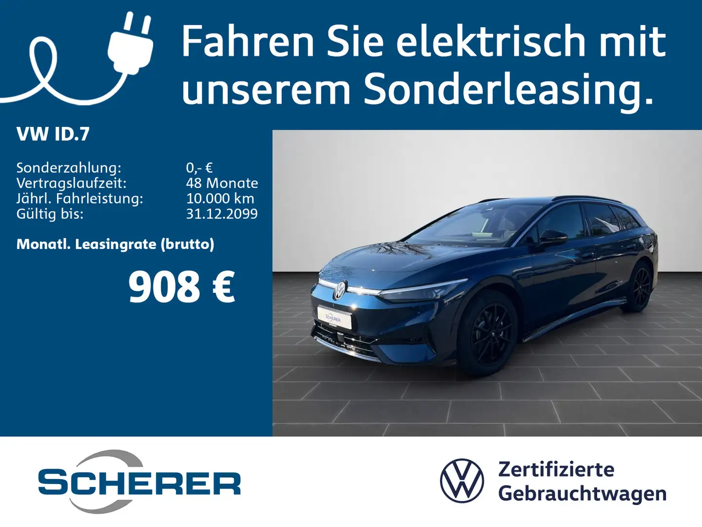 Volkswagen ID.7 Tourer Pro 210 kW (286 PS) 77 kWh Automatik Blau - 1