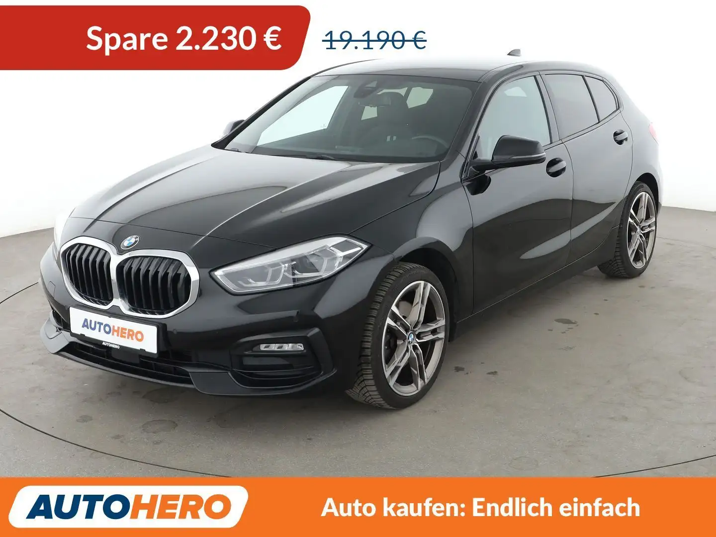 BMW 116 116d Sport Line *NAVI*VC*HUD*LED*PDC* Schwarz - 1