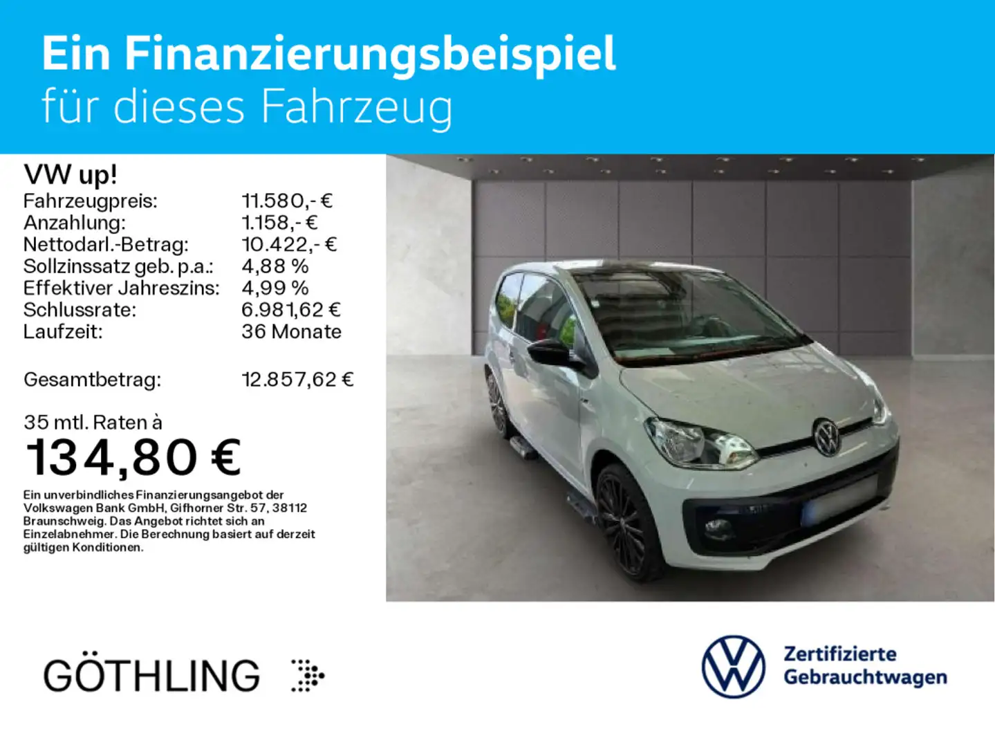 Volkswagen up! R- Line move up! 1.0 MPI*SHZ*Sportfahrwerk*1 Blanc - 2