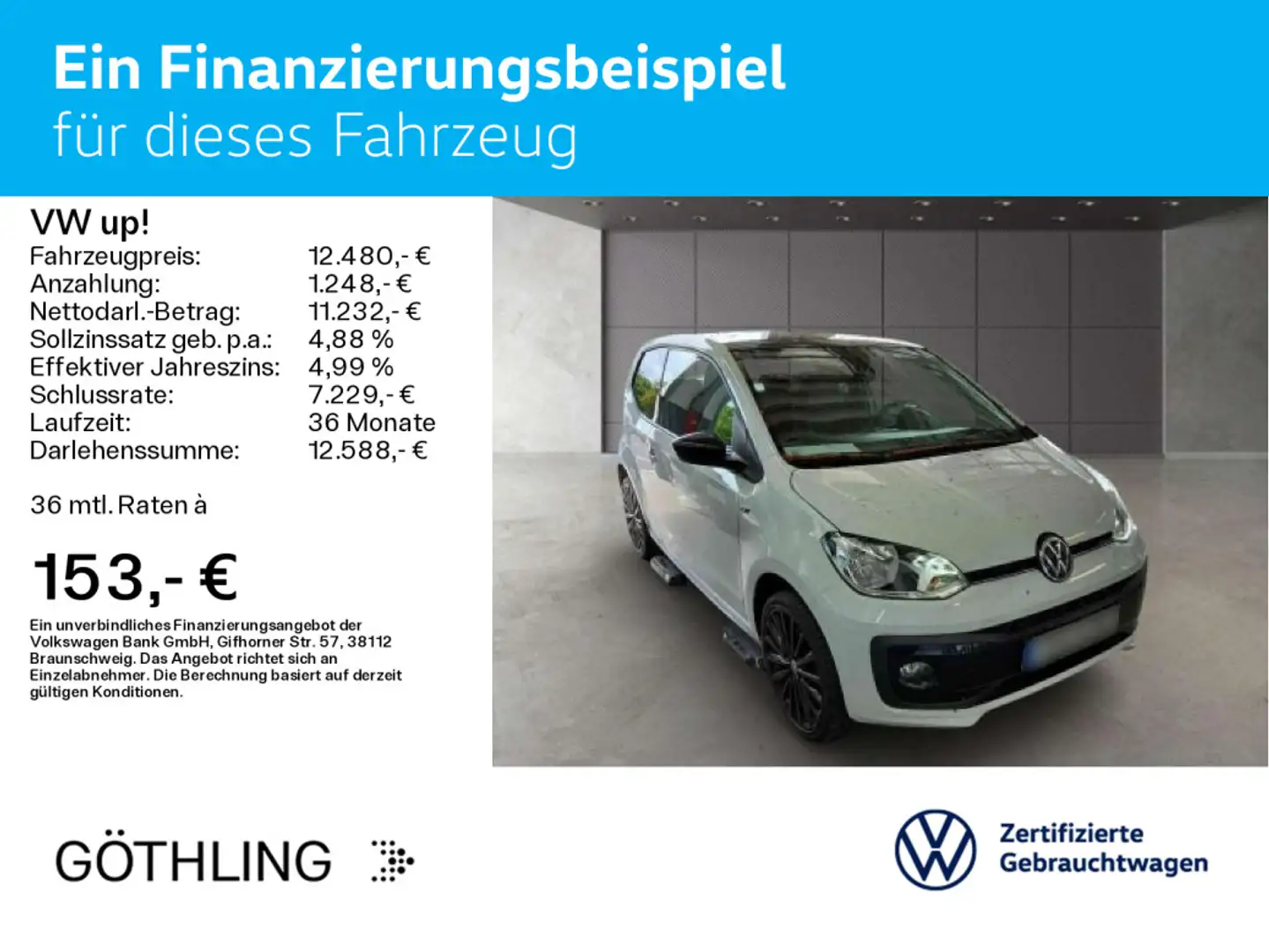 Volkswagen up! R-Line TSI 1,0 l 48 kW*LM. FELG*WINTER PAKET Bianco - 2