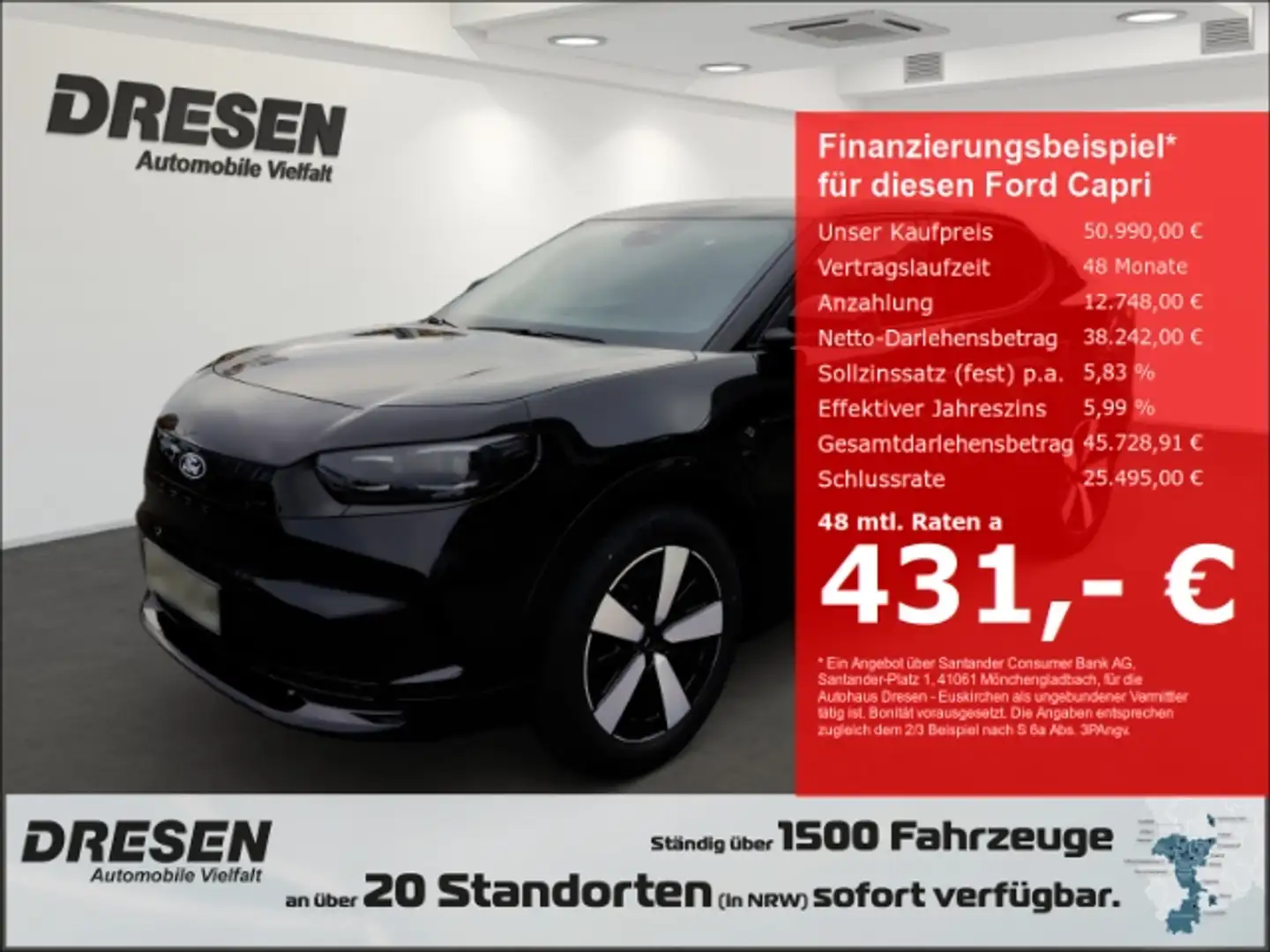 Ford Capri Extended Range 77kwh RWD /Matrix-LED/Navi/elektr. Schwarz - 1
