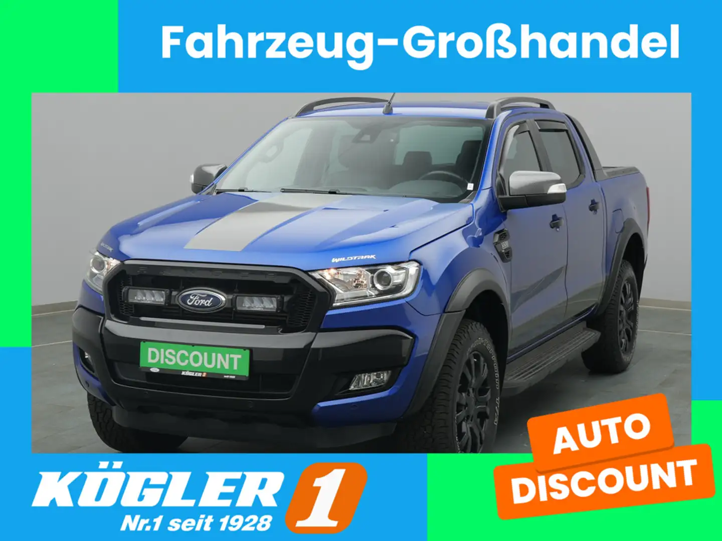 Ford Ranger Doka Wildtrak 200PS Aut. 4x4 Blau - 1