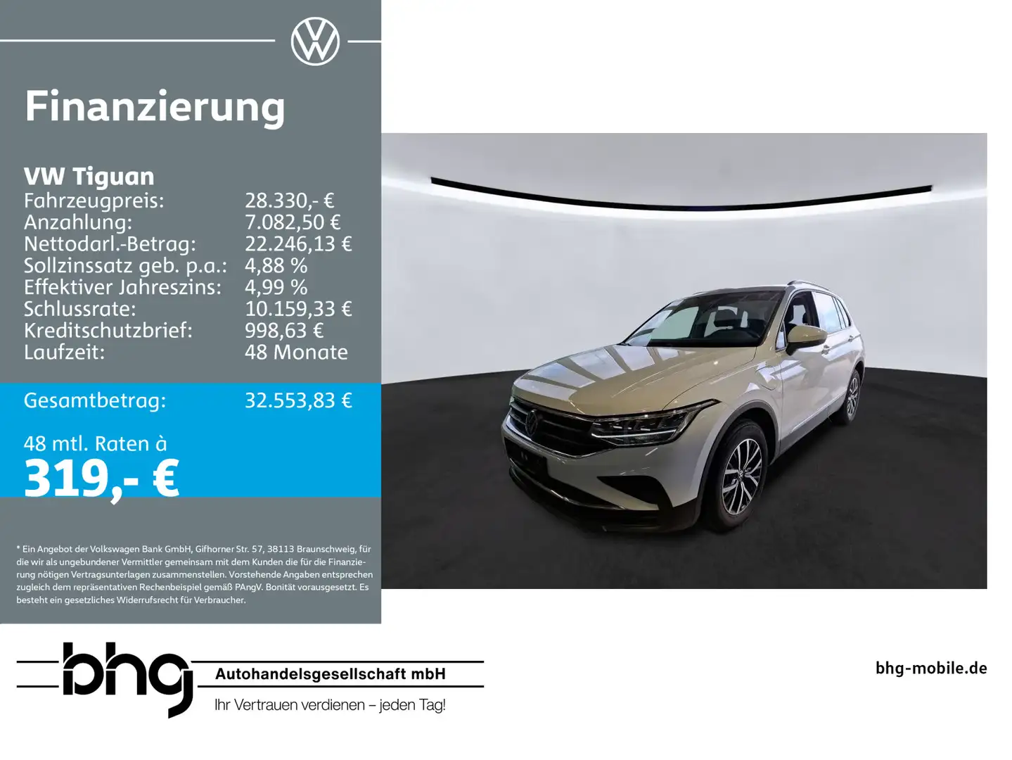 Volkswagen Tiguan 1.4 eHybrid OPF DSG Life Weiß - 1