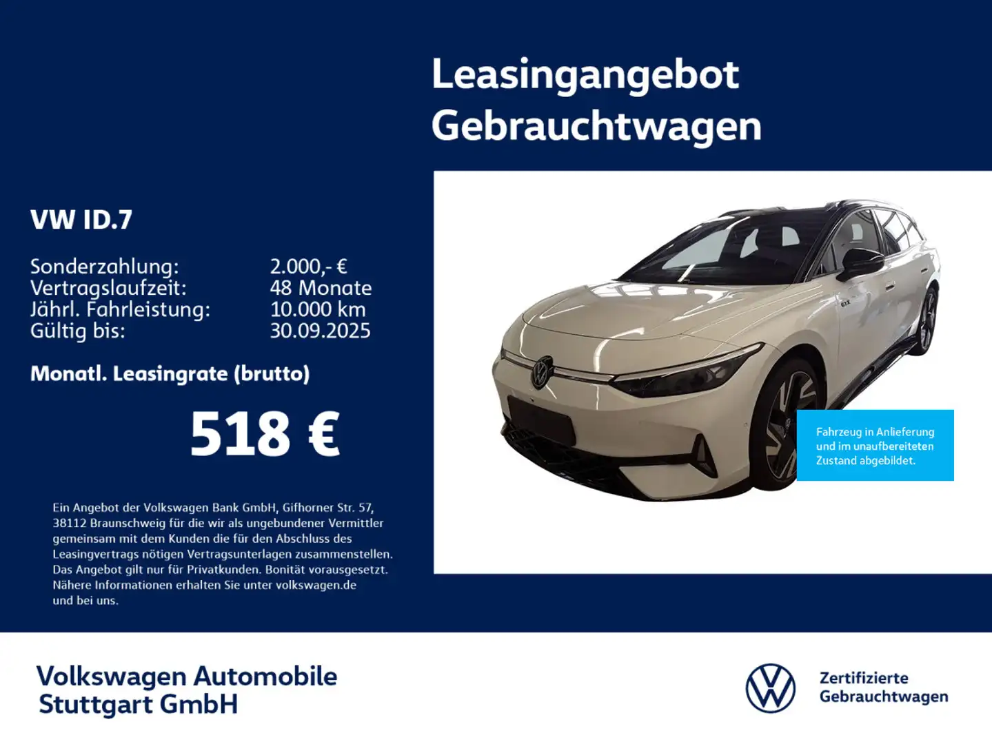 Volkswagen ID.7 Tourer GTX Navi Kamera AHK P-Dach Weiß - 1