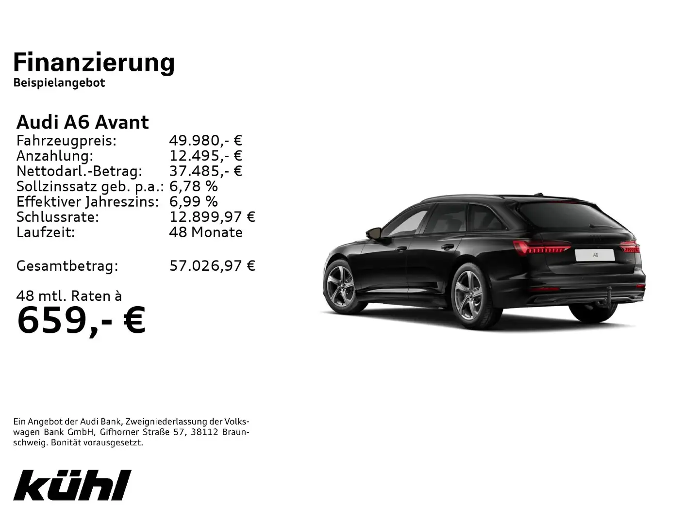Audi A6 45 TDI Q S tronic advanced Matrix ACC K Schwarz - 2