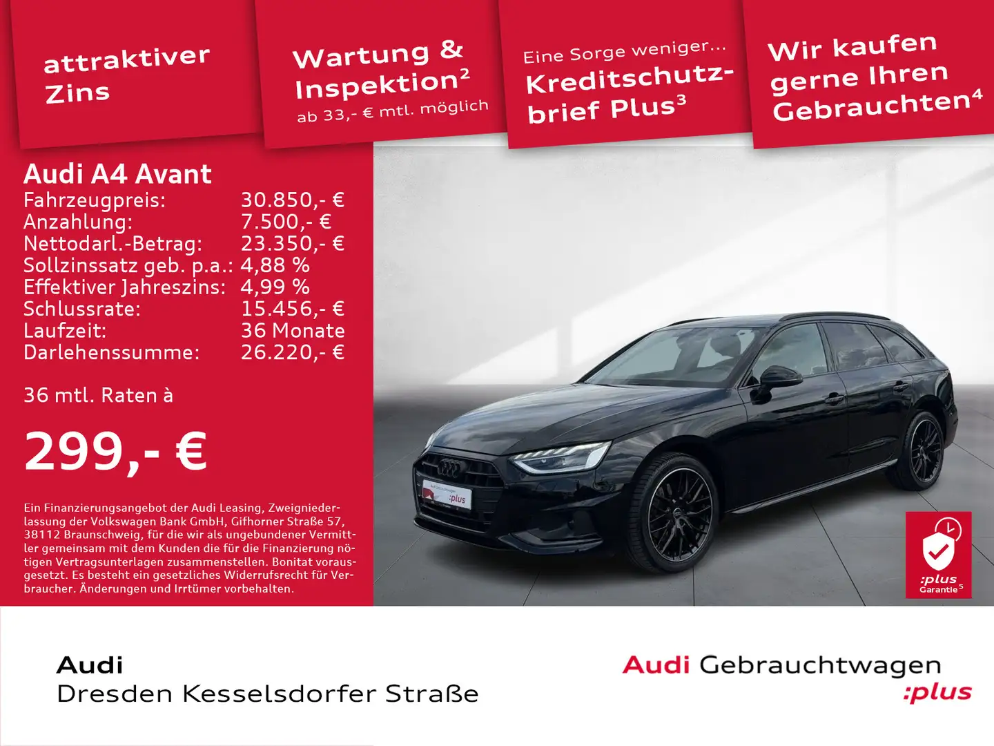 Audi A4 35 TDI advanced AHZV AHZV Navi LED Schwarz - 1