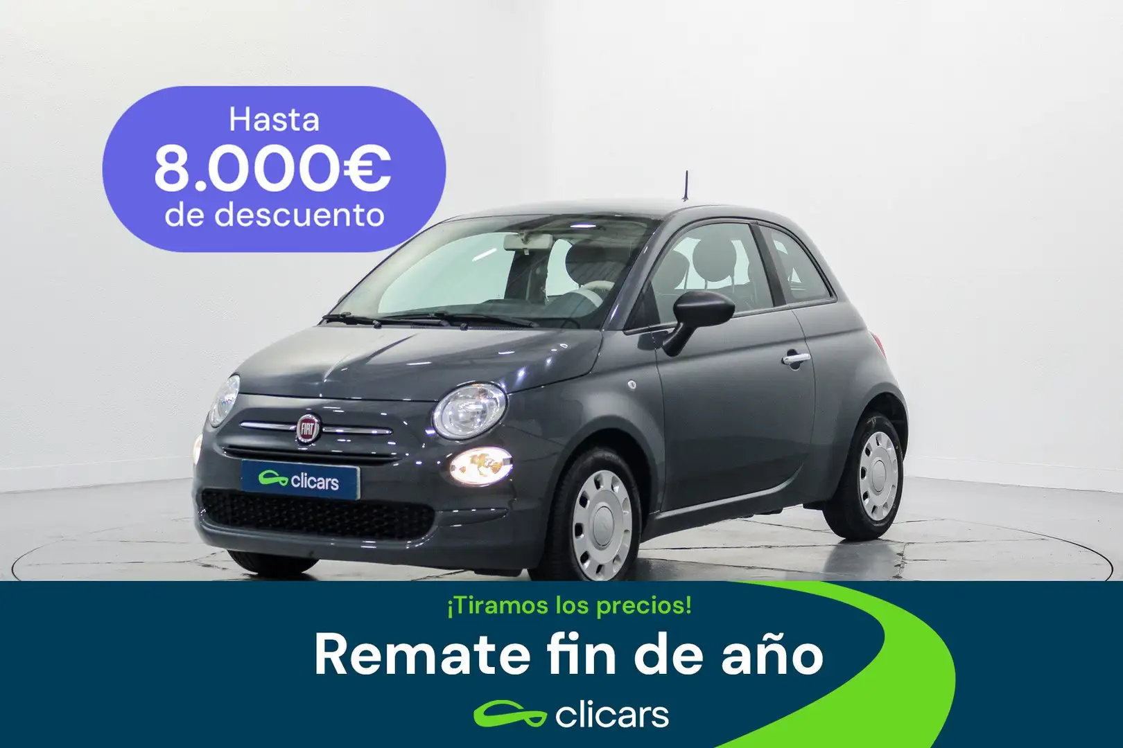 Fiat 500 1.0 Hybrid Cult 52kW Gris - 1
